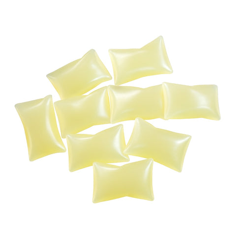 Translucent fugitive glue in bulk pillow form