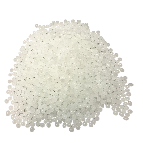White metallocene hot melt adhesive pellets