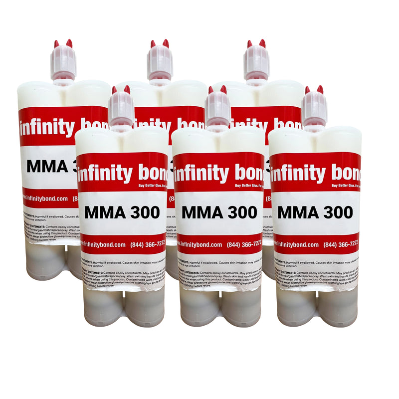 Case of 6 400ml Cartridges of Fast Setting MMA Adhesive for General Purpose Bonding