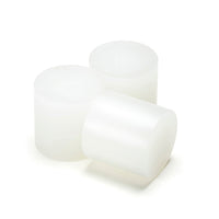 Tecbond 232 series hot melt adhesive slugs in clear 43mm cylindrical format.