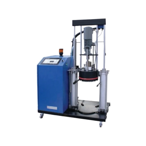 Front view of blue PUR drum unloader system