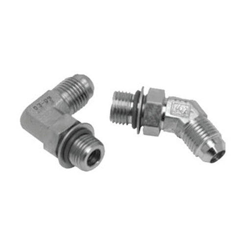 One 90 degree Nordson hose fitting, one 45 degree Nordson hose fitting