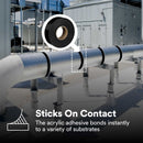3M Extreme Sealing Tape applied to metal pipes showing strong instant bond on contact