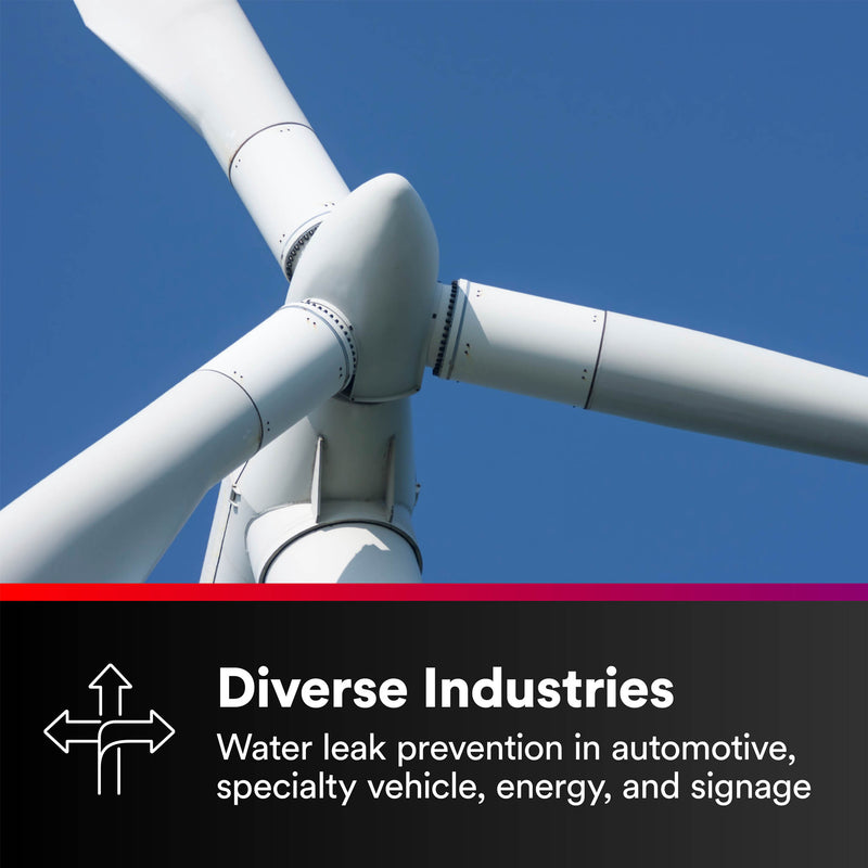 Wind turbine representing diverse industries using 3M Industrial Sealing Tape IS1 for leak prevention
