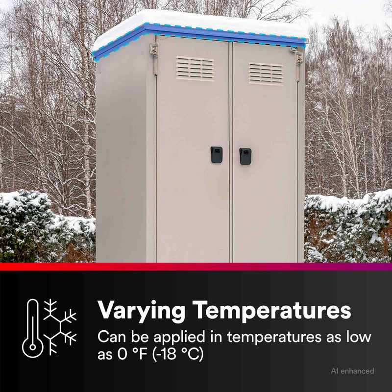 Outdoor electrical cabinet showing cold weather sealing performance of 3M Industrial Sealing Tape IS1