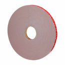 Angled side view of 3M VHB Max-230GF acrylic foam tape roll with liner intact.