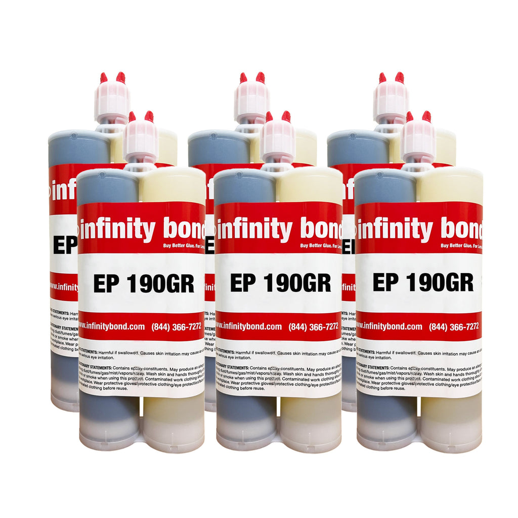 Long Work Life Aluminum and Metal Bonding Gray Epoxy - 400 ml Cartridge / Case of 6 / with Pneumatic Cartridge Gun