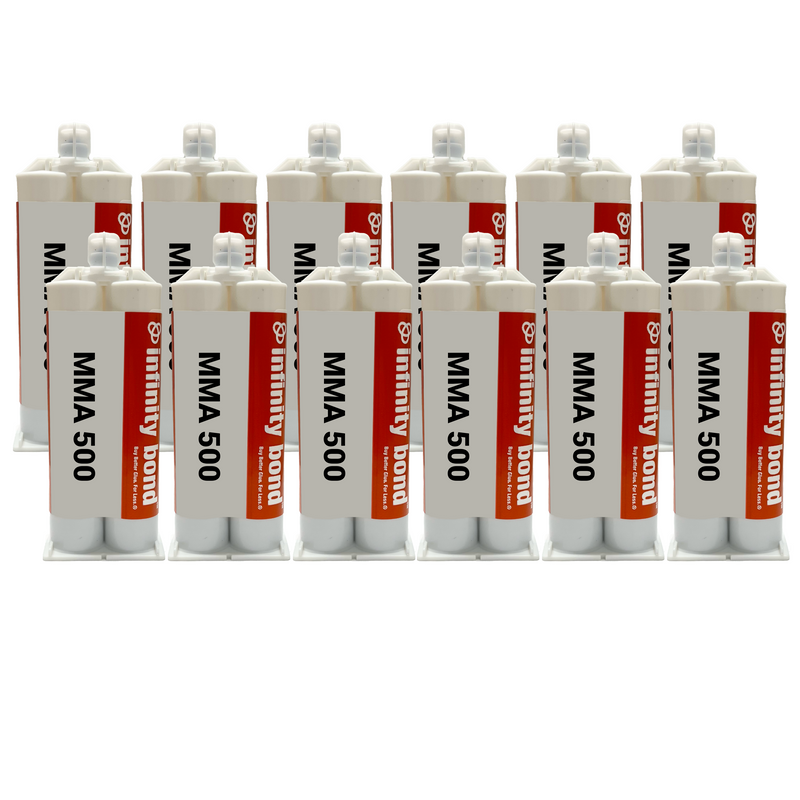 MMA Adhesive for Bonding Difficult Plastics - PP and PE Case of 12 50ml Cartridges