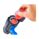Hand inserting red hot melt cartridge slug into Buehnen HB 720 bead glue gun melt chamber