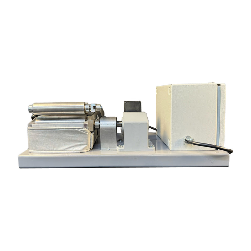 Back view of 6" Industrial Filter Roll Tabletop Hot Melt Roll Coater