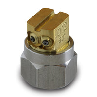 Graco InvisiPac dual-orifice right-angle hot melt nozzle with 30 degree dispense pattern for multi-bead adhesive application