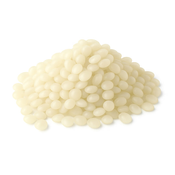 H.B. Fuller Advantra LT 9135 low-temperature hot melt adhesive in white pellet form for case and carton sealing applications.