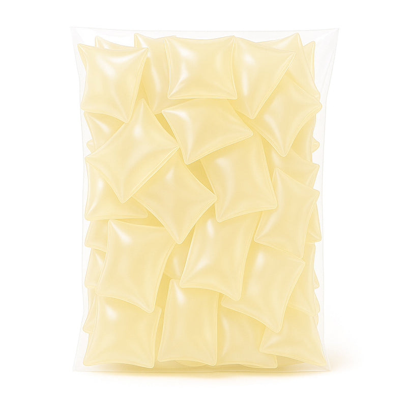 H.B. Fuller HL2110XZP hot melt adhesive in light amber zero pack for removable labeling and packaging applications.