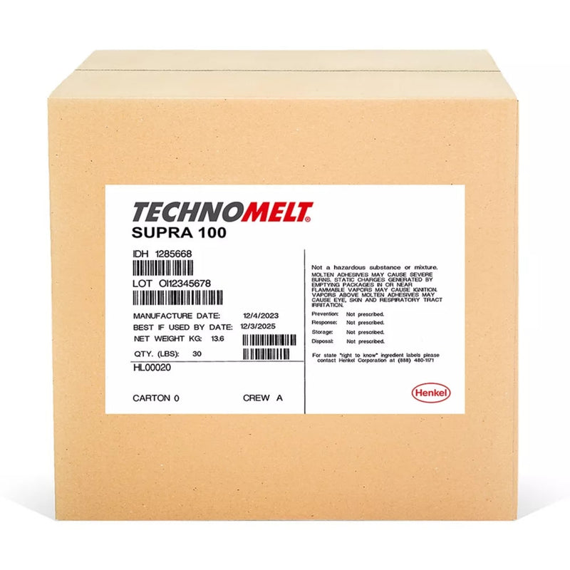 Box of Technomelt Supra 100 carton closing hot melt glue