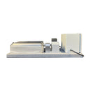 Front view of benchtop hot melt roll coater with 12" rollers