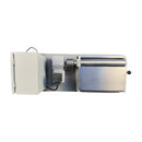 Top view of benchtop hot melt roll coater with 12" rollers