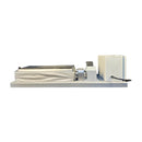 Front view of benchtop hot melt roll coater with 18" rollers