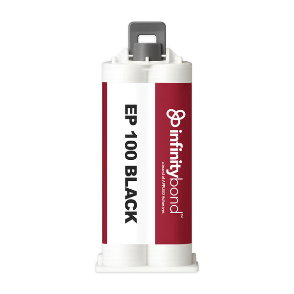 Black epoxy adhesive with strong permanent bonds – EP 100 Black 50 ml B-System Cartridge, 1:1 mix, 5 min work time