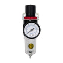 Front view of Infinity Bond JAW09 filter regulator assembly for EasyMelt benchtop hot melt tank