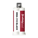 Black medium-set 1:1 adhesive – Infinity Bond MMA 310 Black 50 ml B-System Cartridge for metals and plastics
