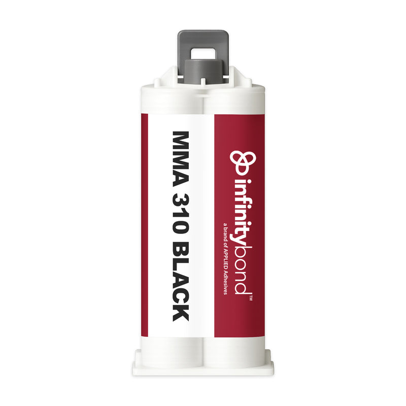 Black medium-set 1:1 adhesive – Infinity Bond MMA 310 Black 50 ml B-System Cartridge for metals and plastics