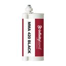 Flexible 10:1 adhesive with 3–7 min working time – Infinity Bond MMA 420 Black 490 ml Cartridge bonds metals and plastics