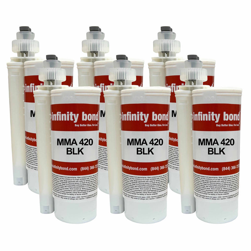 Case of 6 MMA 420 Black 490ml MMA Adhesives
