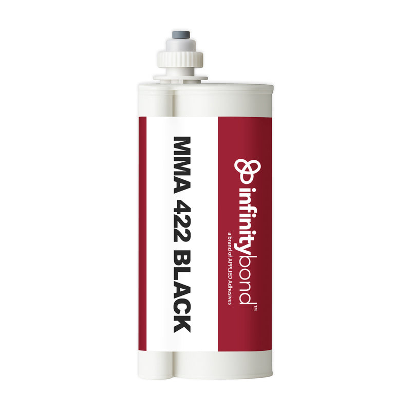 Strong adhesive for composites and large assemblies – MMA 422 Black 490ml Cartridge, 10:1 ratio, impact and fatigue resistant