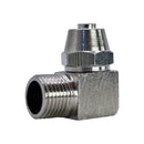 Infinity Bond PUL602 angled connector fitting with threaded inlet for EasyMelt benchtop hot melt system.