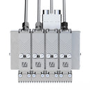 Meler multi-stroke sift-proof hot melt applicator front view showing multi-nozzle configuration for precise adhesive application
