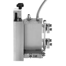 Side view of Meler V-Label hot melt labeling applicator with adjustable coating width system