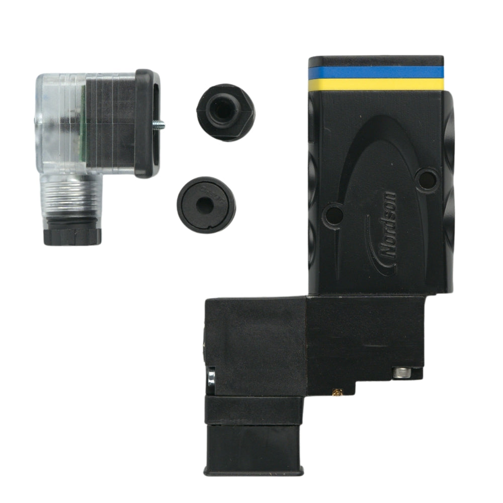 Genuine Nordson® 1053894 4-Way Solenoid Valve - 24VDC AO/AC with Light