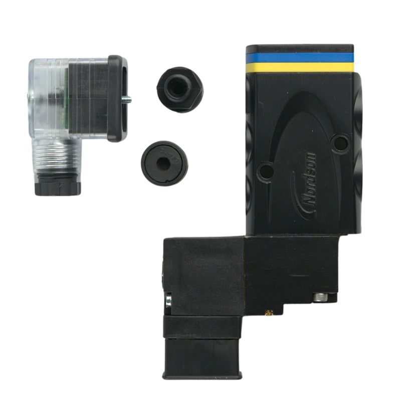NEW Nordson® 1053894 4-Way Solenoid Valve - 24VDC AO/AC with Light