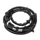 Nordson 223837 black water wash hot melt hose with insulated protective sleeve and molded connectors.