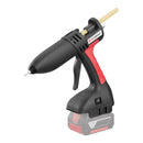 Power Adhesives Tec 808 battery glue gun shown with Bosch-compatible adapter installed