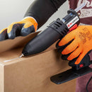 Industrial Tec 806 glue gun dispensing hot melt onto cardboard for fast, consistent packaging bonds