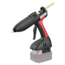 Power Adhesives 808-12 cordless hot melt glue gun fitted with a grayed out Milwaukee battery.