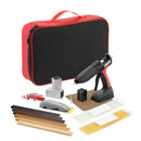 Power Adhesives Knottec repair kit, including a cordless hot glue gun, adhesive sticks, heat sync blocks, a Mouseplane, and a hard plastic carrying case.