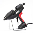 The Power Adhesives Tec 3500 glue gun is shown supported by its attached metal stand with power switch visible.