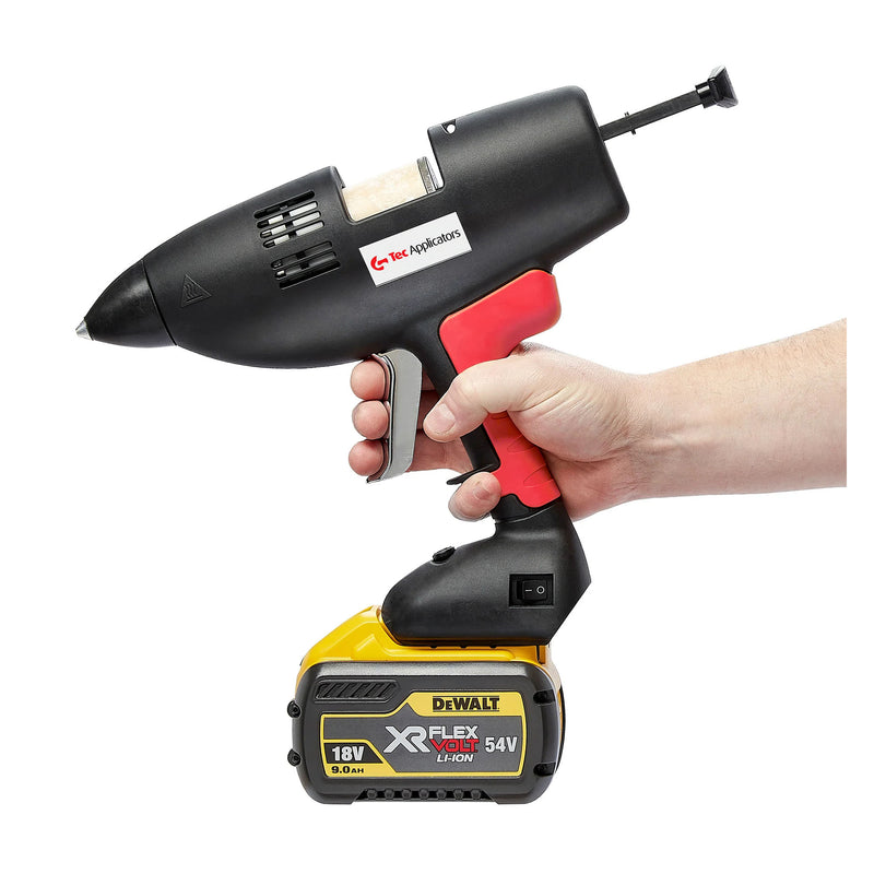Side view of Power Adhesive TEC 3508 cordless hot melt glue gun
