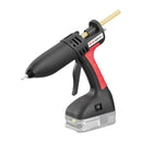 Power Adhesives Tec 808 cordless glue gun with Ryobi 18V battery adapter attached, shown on white background