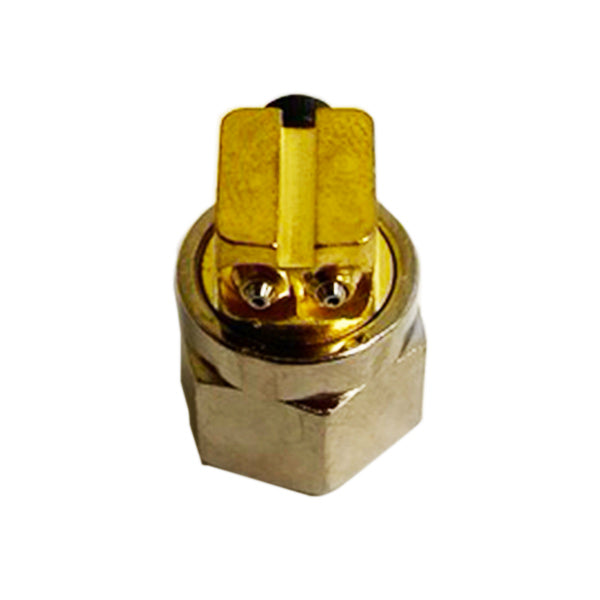 Dual orifice right angle hot melt nozzle