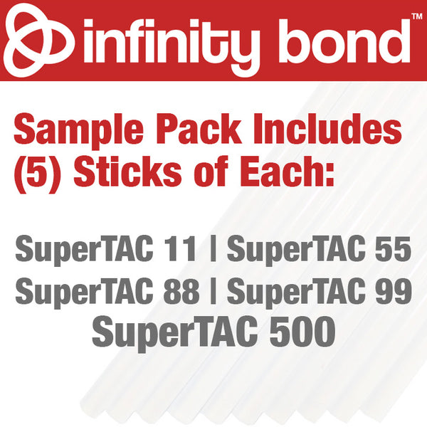 Infinity Bond SuperTAC hot melt glue stick sample pack