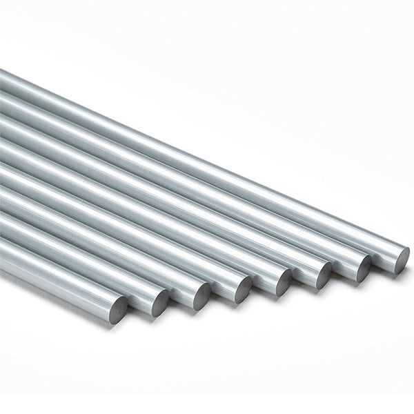 Silver colored hot melt glue sticks by Infinity Bond