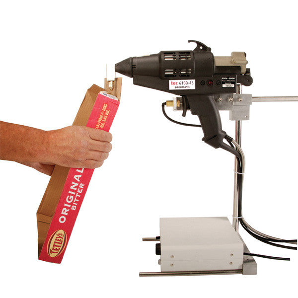 Pneumatic foot pedal for hot melt glue gun applicator
