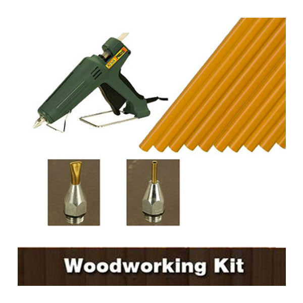 Woodworking Hot Melt Kit - Gun, Glue Sticks and Accessories